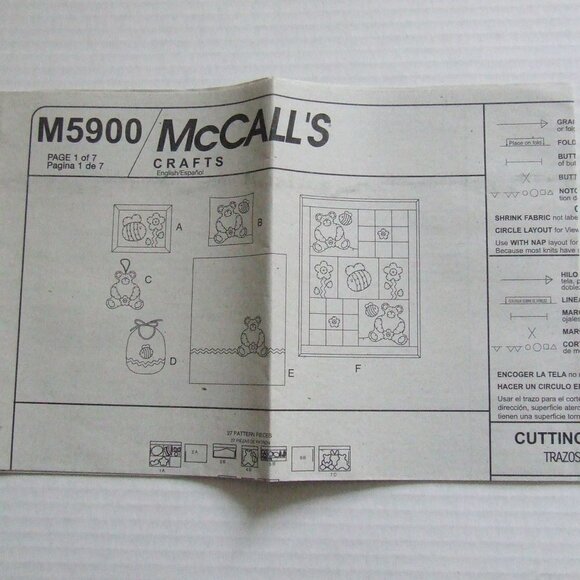 Baby blanket sewing pattern McCalls Crafts 5900 uncut infant linen decor layette - Picture 7 of 9